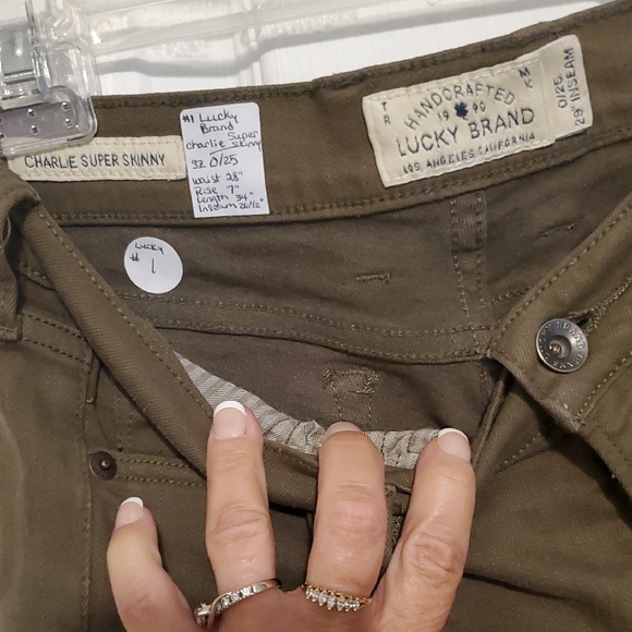 Lucky Brand Women's Brown Skinny Jeans with zippered ankles - Picture 6 of 10